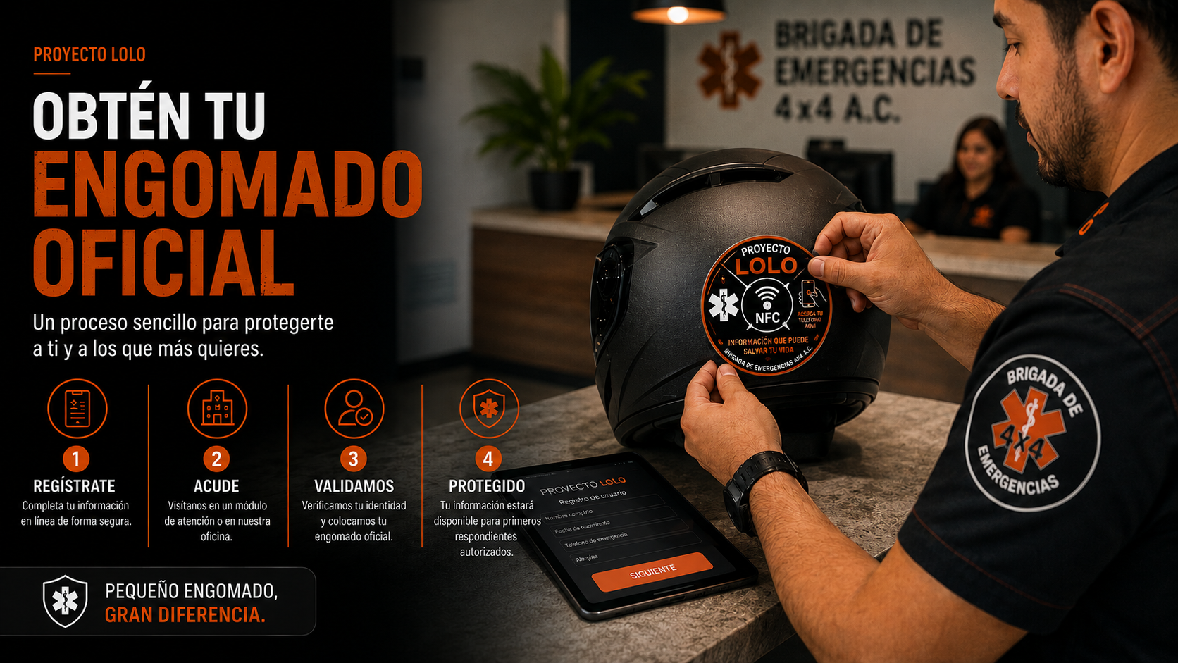 Entrega e instalación presencial del engomado Proyecto LOLO